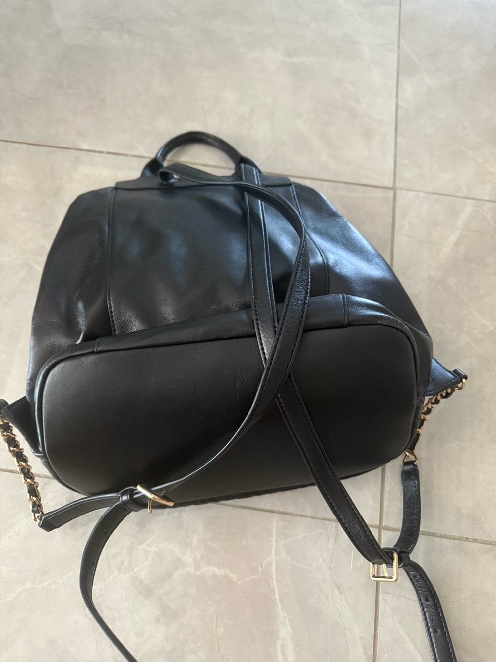 Tory Burch Quilted Lambskin Leather Backpack Black - Picture 5 of 9